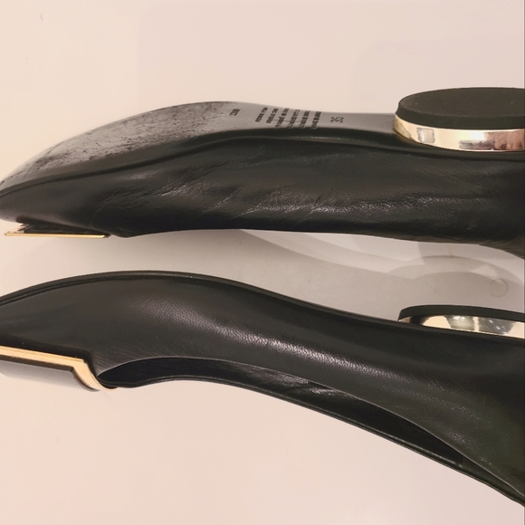 Bellofatto Made in Italy Black and Gold Leather shoes Size 6 - Picture 10 of 14